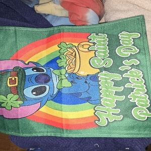 St. Patrick's Day Stitch Rainbow Flag